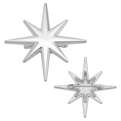 2Pcs Star Alloy Lapel Pins for Backpack Clothes
