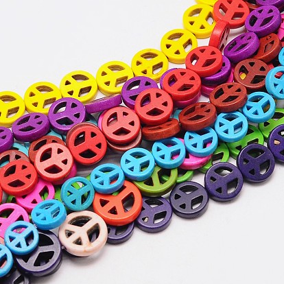 Teints synthétique turquoise peaceb signe perles brin