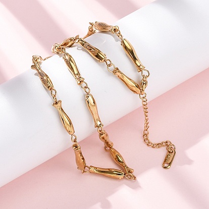 304 Женские ожерелья из нержавеющей стали в виде цепочек-рыбок