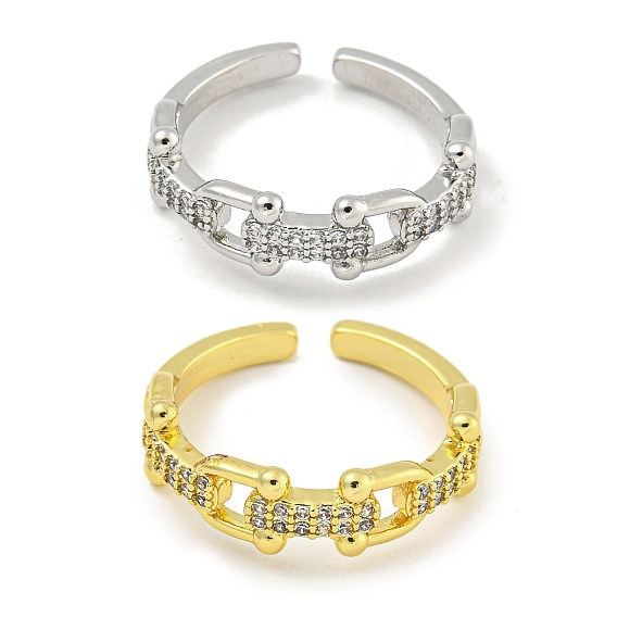 Звенья из латуни с микро-паве и кубическим цирконием, открытые кольца-манжеты для женщин, долговечный, без кадмия и без свинца