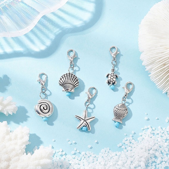 Подвесные украшения из океанического сплава, с бисер и когтя омара застежками, разнообразные