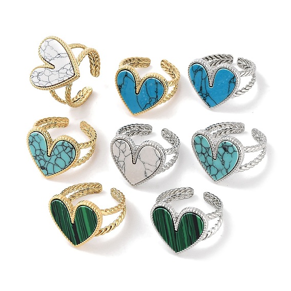 Ионное покрытие (ip) 304 кольцо из нержавеющей стали, регулируемые кольца из синтезированных драгоценных камней, сердце