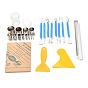 Plastic Pottery Clay Carving Curved Clapper Tool, with Acrylic, 201 Stainless Steel Tubes, Iron Tubes, Sculpting Tools for DIY Art Crafts