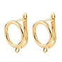 SHEGRACE Brass Hoop Earring Findings, with Loop, Cadmium Free & Lead Free & Nickel Free