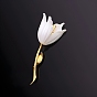 White Champaca Alloy Resin Brooch for Backpack Clothes