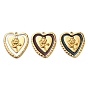 304 подвески из нержавеющей стали, Сердце со цветками , с эмалью, реальный 18 k позолоченный, ионное покрытие (ip)