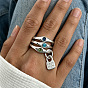Alloy & Glass Finger Rings, Lock