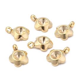 201 ajustes de diamantes de imitación colgantes de acero inoxidable, para diamantes de imitación rivoli, flor