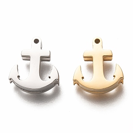 304 Stainless Steel Slide Charms, Anchor