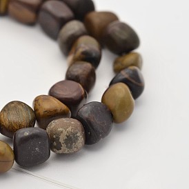 Natural Chinese Writing Stone Bead Strands, Tumbled Stone, 5~7X5~7mm, Hole: 1mm, about 15.7 inch