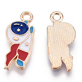 Charmes d'émail d'alliage, astronaute, or et de lumière