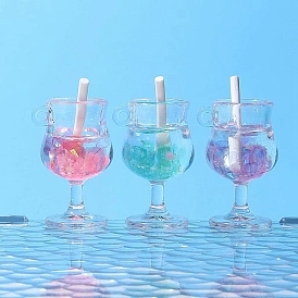 Luminous Transparent Resin Drink Pendants, Glow in the Dark Cocktail Charms