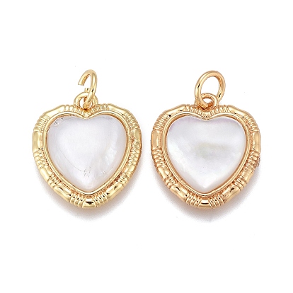 Природные подвески оболочки, с медными находками и кольцами для прыжков, долговечный, сердце