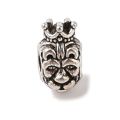 Tibetan Style Alloy European Beads, Large Hole Beads, Lead Free & Cadmium Free, Lion King