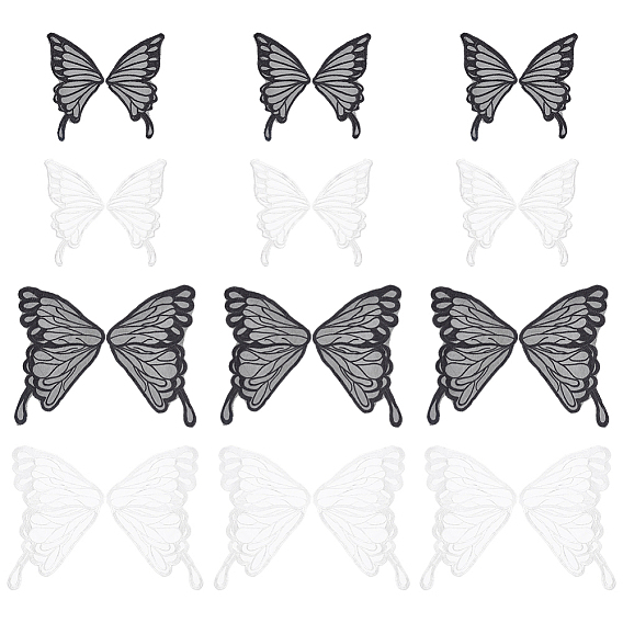 12 шт. 4 стили полиэстер крылья бабочки, Аксессуары для орнаментов