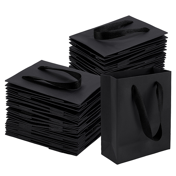 50шт бумажные пакеты, подарочные пакеты, сумки для покупок, свадебные сумки, прямоугольник с ручками