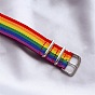 Colorful Rainbow Bracelet with Fashionable Clasp for Women - Canvas Wristband