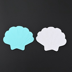 Shell-Shaped Rubber & Plastic Bathtub Non-Slip Stickers, Safety Shower Treads Adhesive Decals with Scraper Tool