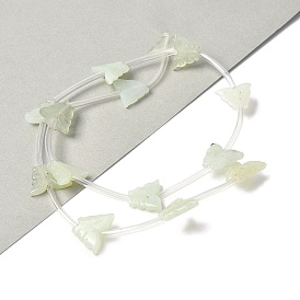 Новых природных нефрита нитей бисера, бабочка, с пластиковыми трубчатыми бусинами