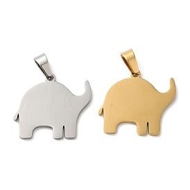 304 Stainless Steel Pendants, Stamping Blank Tag, Elephant Charm