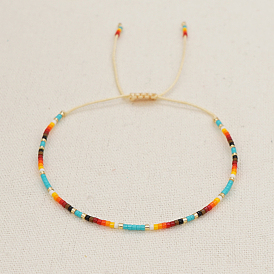 Glass Seed Heishi Braided Bead Bracelet for Women