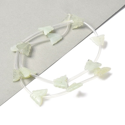 Новых природных нефрита нитей бисера, бабочка, с пластиковыми трубчатыми бусинами