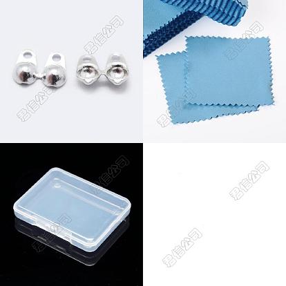 20 piezas 925 puntas de cuentas de plata esterlina cubiertas de nudos