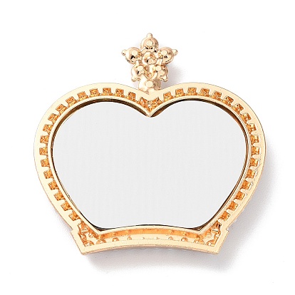 Pearl Rhinestone Crown Makeup Mirror, with Alloy Findings, for Woman Mobile Phone Case Accessories