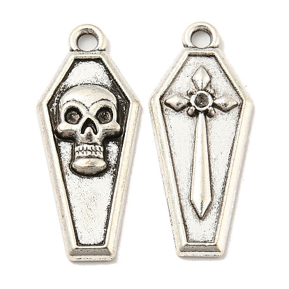 Tibetan Style Alloy Pendants Rhinestone Settings, Tombstone Shape Charms