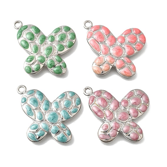 Латунь эмаль подвески, без кадмия и без свинца, стойки покрытие, очарование бабочки, платина