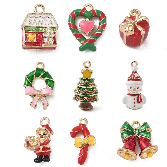 Рождественские эмали сплава подвески, золотые