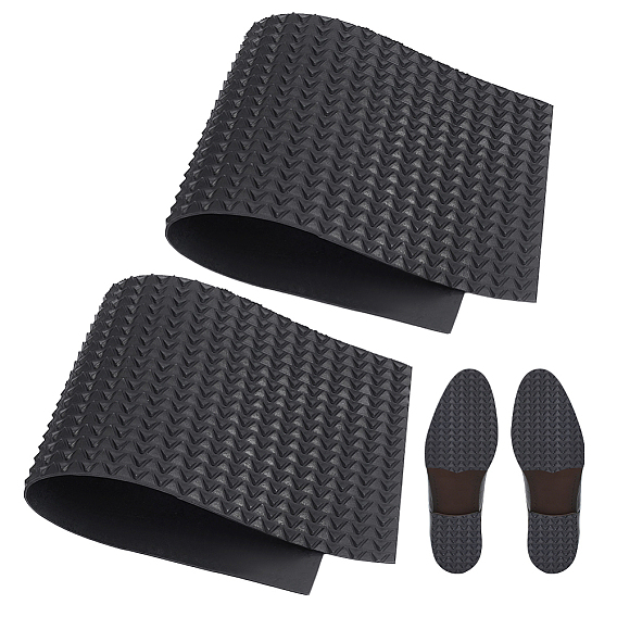 Rectangle Rubber Anti Skid Rubber Shoes Bottom, Wear Resistant Raised Grain Repair Sole Pad for Boots, Leather Shoes