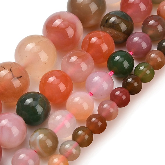 Природный агат бисер нитей, круглые