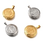 316 подвески из нержавеющей стали Locket, с 201 защелкивающимися дужками из нержавеющей стали, подвесками-рамками для фотографий из нержавеющей стали, ионное покрытие (ip), плоско-круглые