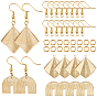 DIY Geometry Dangle Earring Making Kit, Including Horseshoe & Rhombus Brass Pendants, Brass Earring Hooks