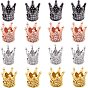 Brass Micro Pave Cubic Zirconia Beads, Crown