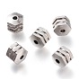202 Stainless Steel Groove Beads, Hexagon