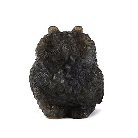 Natural Gemstone Carved Owl Figurine, Ornament for Home Office Desktop Decoration