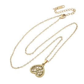 Сетка сердце 304 ожерелья с подвеской из нержавеющей стали, ионное покрытие (ip)