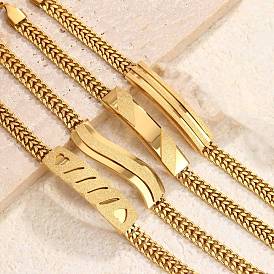 304 из нержавеющей стали ссылка браслеты, браслеты из цепочек панцирного плетения для женщин, прямоугольные