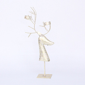 Christmas Theme Iron Candle Holder, Candlestick Stand, Christmas Reindeer/Stag