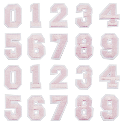 Компьютеризированная вышивка ткань железа на патчи, аксессуары для костюма, аппликация, число 0~9