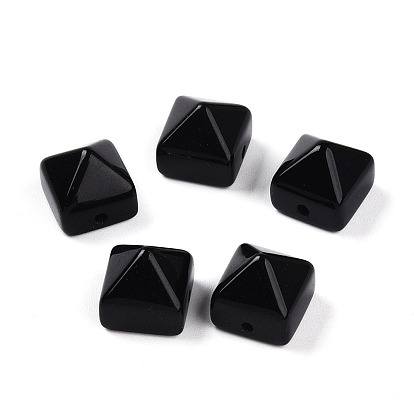 Природные обсидиана бусы, пирамида