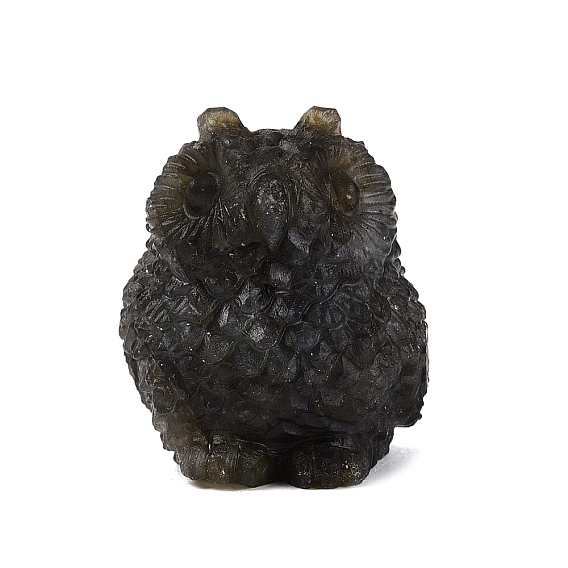 Figura de búho tallada en piedra preciosa natural, Adorno para la decoración del escritorio de la oficina en casa
