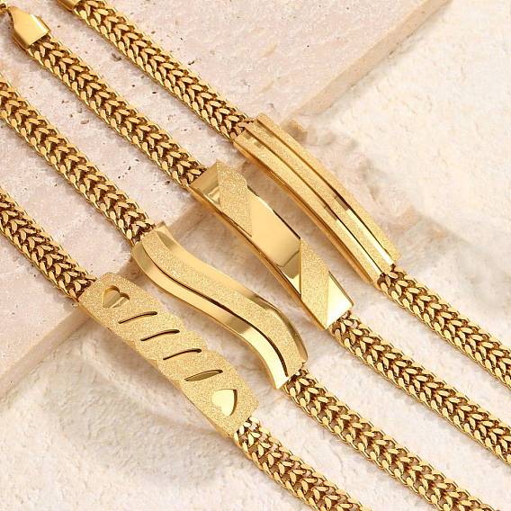 304 из нержавеющей стали ссылка браслеты, браслеты из цепочек панцирного плетения для женщин, прямоугольные