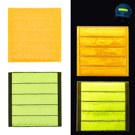 8 листы 2 цветные водонепроницаемые ПВХ пластиковые светоотражающие наклейки, прямоугольные
