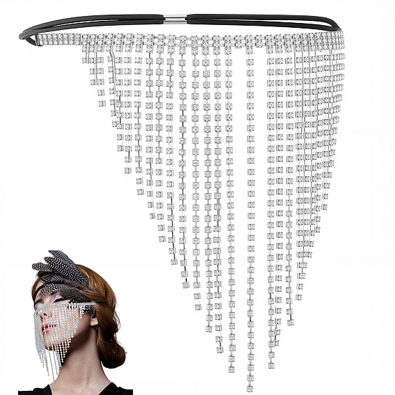 Цепочка из сплава стразов и полиэстера, повязки на голову из сплава, аксессуары для волос для женщин и девочек