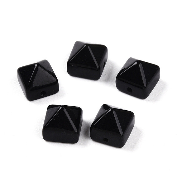 Природные обсидиана бусы, пирамида