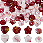80 piezas 8 estilos cuentas de murano hechas a mano, corazón, estrella, rondel y rosa