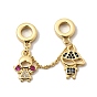 Латунные микро-паве цветные кубические цирконии европейские подвески-шармы, Подвески с большими отверстиями для мальчика и девочки на цепочке, долговечный, без кадмия и без свинца, стойки покрытие